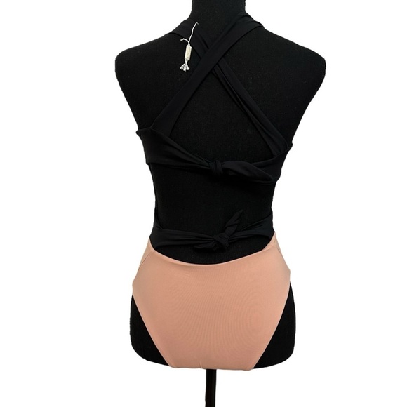 Revolve KYA Swimsuit One Piece Reversible Black Pink Summer Beach Size Small - Picture 3 of 7